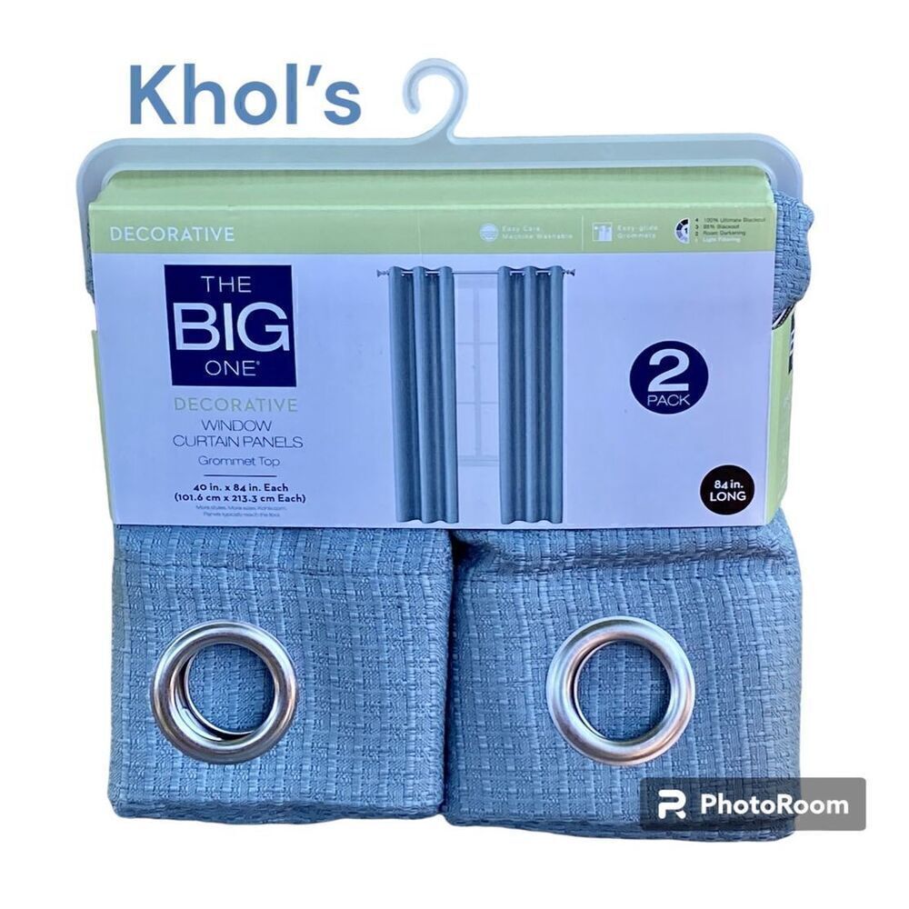 NWT The Big One Khol’s 2 Pack 40”X84” Slate Gray Decorative Window Panels